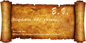 Bogdanu Várkony névjegykártya